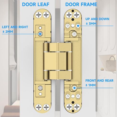Hidden Door Hinges 2pack Ultra-Thin Concealed Hinge for Secret Door Invisible Hinge Adjustable Silent and Smooth Hidden Hinges for Doors in Saudi Arabia