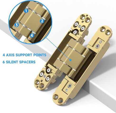 Hidden Door Hinges 2pack Ultra-Thin Concealed Hinge for Secret Door Invisible Hinge Adjustable Silent and Smooth Hidden Hinges for Doors in Saudi Arabia