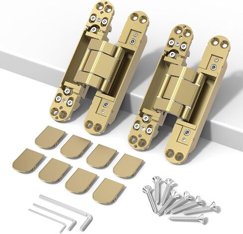 Hidden Door Hinges 2pack Ultra-Thin Concealed Hinge for Secret Door Invisible Hinge Adjustable Silent and Smooth Hidden Hinges for Doors in Saudi Arabia