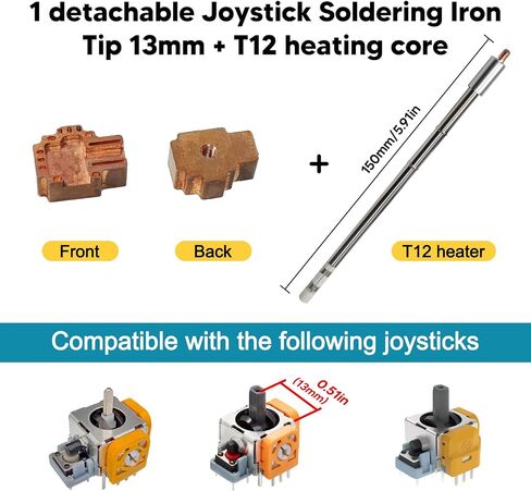 Joystick Soldering Iron Tip Detachable Premium Professional Removable T12 Heating Core Controller Joystick, for Switch, 13mm in Kuwait