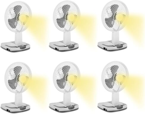 Technical Pro Adventure Series Rechargeable Desk/Wall Fan with LED Work Lamp, Adjustable Tilt Super-bright LED Lamp in Saudi Arabia