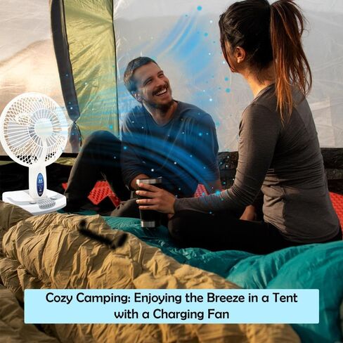Technical Pro Adventure Series Rechargeable Desk/Wall Fan with LED Work Lamp, Adjustable Tilt Super-bright LED Lamp in Saudi Arabia