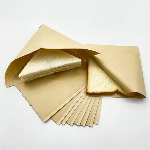 100pcs Small Deli Paper Wrappers, Disposable Greaseproof Double Open Bags, Deli Sheets for Donut, Sandwich, Pretzel, Snacks, Cookies in Kuwait