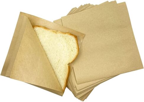 100pcs Small Deli Paper Wrappers, Disposable Greaseproof Double Open Bags, Deli Sheets for Donut, Sandwich, Pretzel, Snacks, Cookies in Kuwait