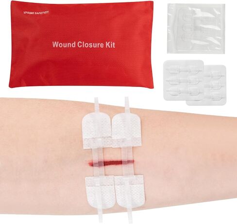 34 Pack Wound Closure Strips, Zip Stitches Wound Closure Kit 6PCS Repair Wounds Without Stitches, Sutures Butterfly Bandaids for Cut Care, Skin Closures, Outdoor Survival, Trauma Care in Saudi Arabia