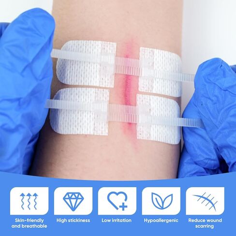34 Pack Wound Closure Strips, Zip Stitches Wound Closure Kit 6PCS Repair Wounds Without Stitches, Sutures Butterfly Bandaids for Cut Care, Skin Closures, Outdoor Survival, Trauma Care in Saudi Arabia
