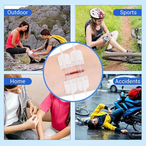 34 Pack Wound Closure Strips, Zip Stitches Wound Closure Kit 6PCS Repair Wounds Without Stitches, Sutures Butterfly Bandaids for Cut Care, Skin Closures, Outdoor Survival, Trauma Care in Saudi Arabia