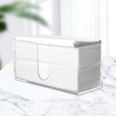 Acrylic Napkin Holder,Acrylic Guest Towel Holder for Bathroom,Waterproof Splashing Napkin Tray,Clear Hand Towel Holders for Kitchen,Guest Towel Tray for Disposable Hand Towels in Saudi Arabia