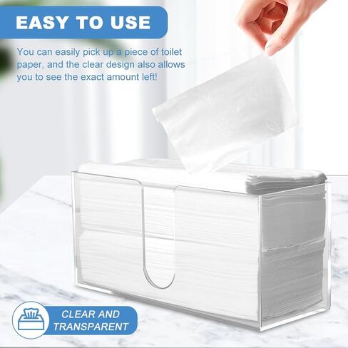 Acrylic Napkin Holder,Acrylic Guest Towel Holder for Bathroom,Waterproof Splashing Napkin Tray,Clear Hand Towel Holders for Kitchen,Guest Towel Tray for Disposable Hand Towels in Saudi Arabia