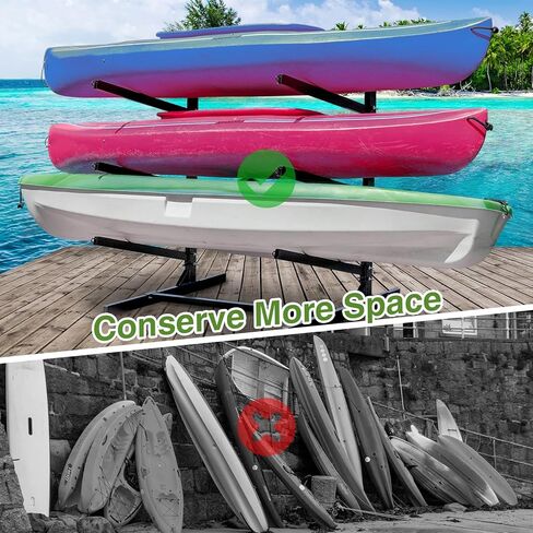 رف قوارب تخزين قوارب الكاياك رفوف قوارب الكاياك الثقيلة للمرآب والخزانة في الهواء الطلق رف تخزين قائم بذاته لزوارق الزوارق ركوب الأمواج و Paddleboard (مستويين) in Kuwait