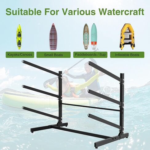 رف قوارب تخزين قوارب الكاياك رفوف قوارب الكاياك الثقيلة للمرآب والخزانة في الهواء الطلق رف تخزين قائم بذاته لزوارق الزوارق ركوب الأمواج و Paddleboard (مستويين) in Kuwait