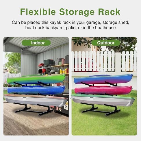 رف قوارب تخزين قوارب الكاياك رفوف قوارب الكاياك الثقيلة للمرآب والخزانة في الهواء الطلق رف تخزين قائم بذاته لزوارق الزوارق ركوب الأمواج و Paddleboard (مستويين) in Kuwait