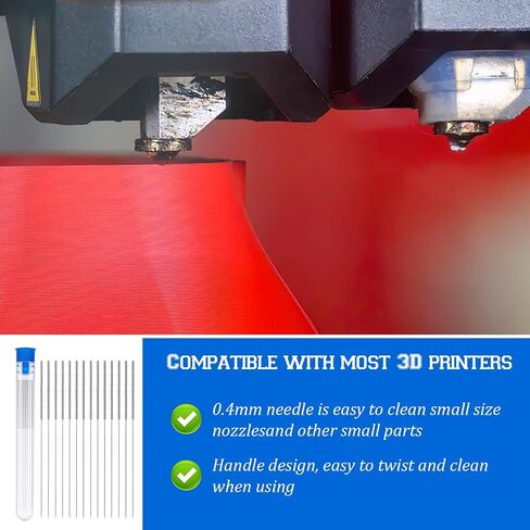 20 PCS 3D الطابعة إبرة تنظيف الفوهة ، إبر تنظيف فوهة الطابعة ثلاثية الأبعاد ، إبرة الفولاذ المقاوم للصدأ عالمي 0.4 مم in Saudi Arabia