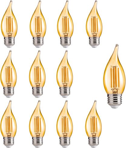 Alampever Dimmable 6 عبوات CA11 CANDELABRA LED لمبة LED ، 4.5W (60W Equivlant) مصباح LED الثريا المصباح ، e26 قاعدة متوسطة ، 2700 كيلو أبيض ناعم ، 450lm ، CRI82 in Kuwait