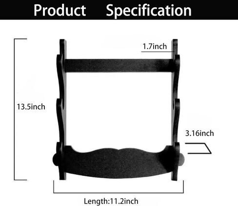 Wooden Sword Wall Mount Holder, 3 Tier Samurai Sword Display - Katana, Wakizashi, Sword Flute Fishing Rod Storage (3-Tier) in Kuwait
