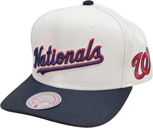 Mitchell & Ness Washington Nationals MLB قبالة Word Pro Snapback Hat Cap - Off White in Saudi Arabia