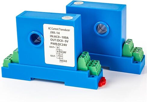 8mm 15mm Hall Perforated AC Current Transmitter DC12V DC24V Hall Current Transmitter Signal Isolator 25A 35A Current Transducer(15mm,Input AC 0-5A_DC24V Power Supply_Output 0-10V) in Saudi Arabia