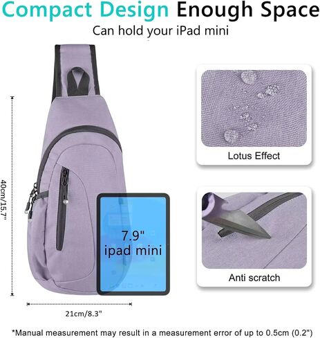 TITECOUGO Small Sling Bag Lightweight Crossbody Bag for Women Men Hiking Backpack Travel Shoulder Bags Chest Daypack for Gym Work Casual Cycling Sports Z1-Canvas Dark Black in Kuwait