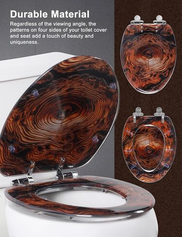 Elongated Resin Toilet Seat Purple Bathroom Decor, Slow Quiet-Close Lid and Seat Heavy Duty for Standard Toilets, Easy Installation & Cleaning (19 Inch,Purple Petals,Upgraded hinge) in Saudi Arabia