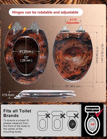 Elongated Resin Toilet Seat Purple Bathroom Decor, Slow Quiet-Close Lid and Seat Heavy Duty for Standard Toilets, Easy Installation & Cleaning (19 Inch,Purple Petals,Upgraded hinge) in Saudi Arabia