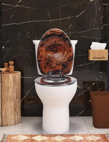 Elongated Resin Toilet Seat Purple Bathroom Decor, Slow Quiet-Close Lid and Seat Heavy Duty for Standard Toilets, Easy Installation & Cleaning (19 Inch,Purple Petals,Upgraded hinge) in Saudi Arabia