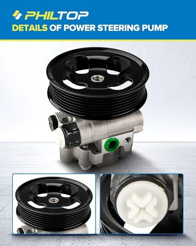 PHILTOP Power Steering Pump 20-2402 OE Replacement for 200 2011-2014 2.4L, Sebring 2007-2010 2.4L, Avenger 2008-2014 2.4L, Journey 2.4L, Power Steering Wheel Pump 5151016AB, 5151016AD in Kuwait