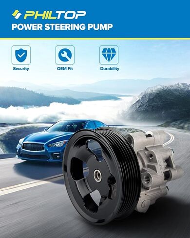 PHILTOP Power Steering Pump 20-2402 OE Replacement for 200 2011-2014 2.4L, Sebring 2007-2010 2.4L, Avenger 2008-2014 2.4L, Journey 2.4L, Power Steering Wheel Pump 5151016AB, 5151016AD in Kuwait