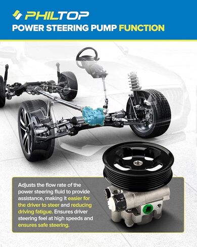 PHILTOP Power Steering Pump 20-2402 OE Replacement for 200 2011-2014 2.4L, Sebring 2007-2010 2.4L, Avenger 2008-2014 2.4L, Journey 2.4L, Power Steering Wheel Pump 5151016AB, 5151016AD in Kuwait