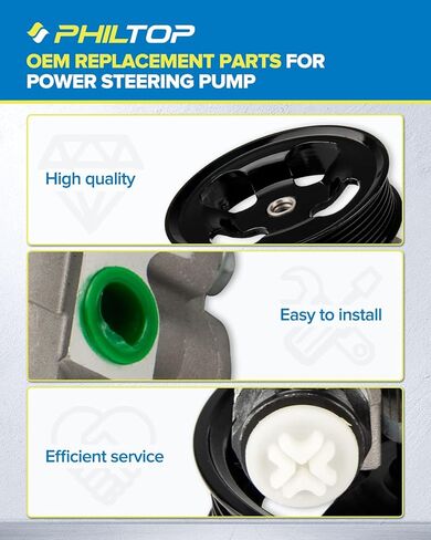 PHILTOP Power Steering Pump 20-2402 OE Replacement for 200 2011-2014 2.4L, Sebring 2007-2010 2.4L, Avenger 2008-2014 2.4L, Journey 2.4L, Power Steering Wheel Pump 5151016AB, 5151016AD in Kuwait