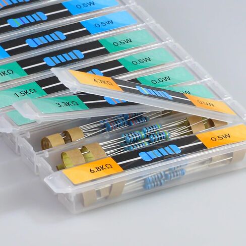 30 Values 600 pcs 1 Ohm- 1M Ohm with 1% 1/2W Metal Film Resistors Assortment Kit Packaged in Individual Lattice Box in Saudi Arabia