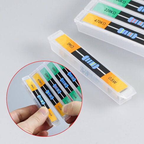 30 Values 600 pcs 1 Ohm- 1M Ohm with 1% 1/2W Metal Film Resistors Assortment Kit Packaged in Individual Lattice Box in Saudi Arabia