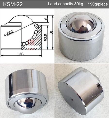 KSM-22/25/30/38 Heavy Universal Ball Bearing Casters Wheel Transport Sphere Systefurniture Wheel 1Pcs(KSM-25) in Kuwait