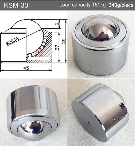 KSM-22/25/30/38 Heavy Universal Ball Bearing Casters Wheel Transport Sphere Systefurniture Wheel 1Pcs(KSM-25) in Kuwait