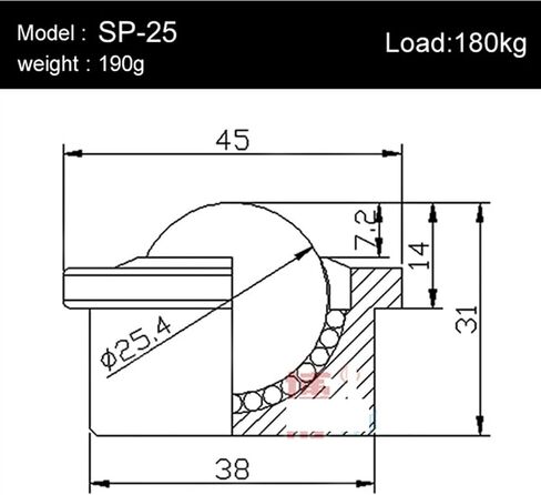 Precision Nylon Ball Ball التي تحمل عجلة الكتم العجلة SP-8 SP-30 1PCS (SP-25) in Kuwait