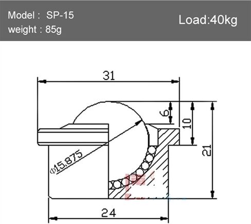 Precision Nylon Ball Ball التي تحمل عجلة الكتم العجلة SP-8 SP-30 1PCS (SP-25) in Kuwait