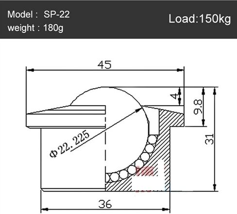Precision Nylon Ball Ball التي تحمل عجلة الكتم العجلة SP-8 SP-30 1PCS (SP-25) in Kuwait