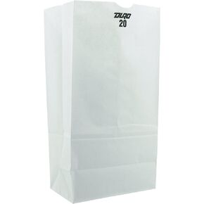 General GW20500 #20 Paper Grocery Bag, White, Standard 8 1/4 x 5 5/16 x 16 1/8 (Case of 500 Bags) in Saudi Arabia
