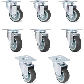 4 8 12 16pcs عجلات الأثاث المطاطي الناعم 2 بوصة العجلات العجلات الشاقة (8pcs) in Kuwait