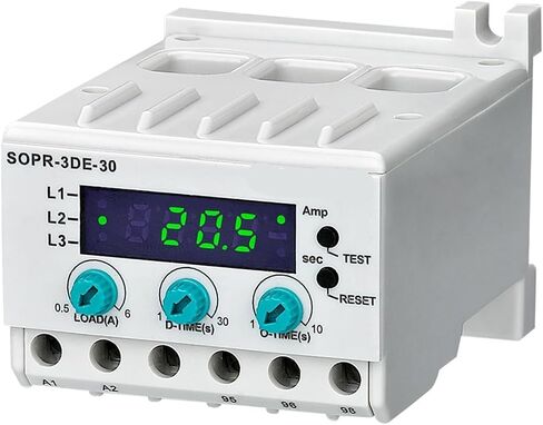 SOPR-3DE Digital Overload Relay Motor Protector Thermal Overload Relay 1Pcs(Un 24AC DC,5-30A) in Saudi Arabia