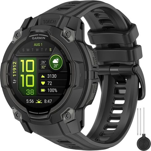 Miimall Silicone Band for Garmin Instinct 3/E 45mm Sport Strap, 22mm/26mm Waterproof Adjustable Watch Bracelet Replacement Wristband for Garmin Instinct 3 SOLAR/AMOLED for Men and Women in Saudi Arabia