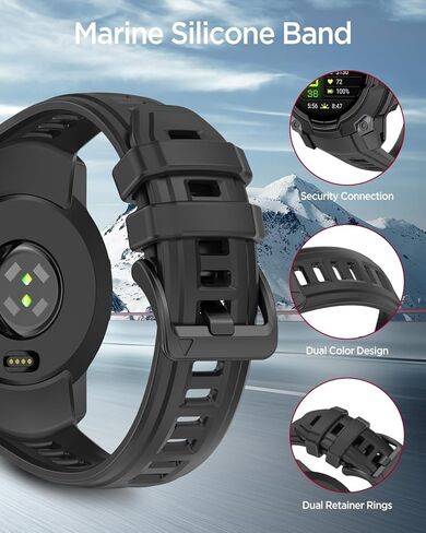 Miimall Silicone Band for Garmin Instinct 3/E 45mm Sport Strap, 22mm/26mm Waterproof Adjustable Watch Bracelet Replacement Wristband for Garmin Instinct 3 SOLAR/AMOLED for Men and Women in Saudi Arabia