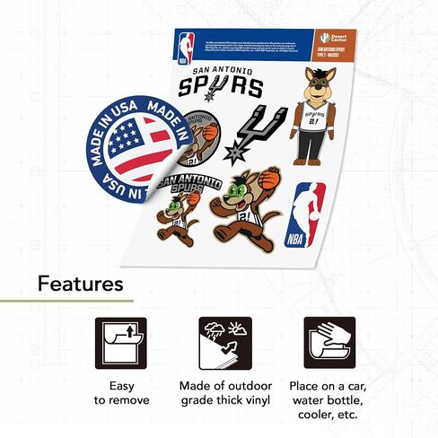 Desert Cactus San Antonio Spurs NBA مرخص رسميًا ملصقًا فينيل شارات محمول قرص زجاجة. in Saudi Arabia