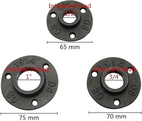 Hose Fittings 1/2" 3/4" 1" Internal Thread Antique Retro Style Classic Flange Cast Iron DN15/DN20/DN25 Floor/Wall Flange Hardware Accessories (Color : Type 1) in Kuwait