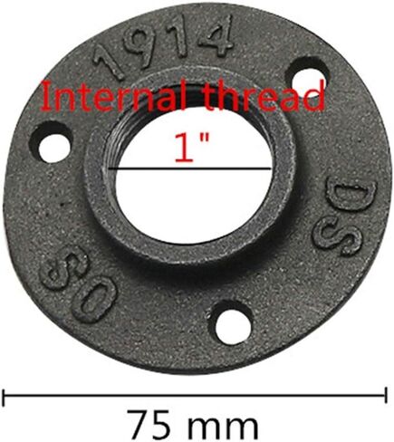 Hose Fittings 1/2" 3/4" 1" Internal Thread Antique Retro Style Classic Flange Cast Iron DN15/DN20/DN25 Floor/Wall Flange Hardware Accessories (Color : Type 1) in Kuwait