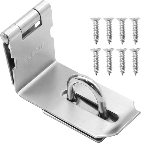 1.96Inch Silver Hasp Latch, 90 Degree Solid 304 Stainless Steel File Cabinet Lock Desk Drawer Lock, Safe Security Padlock Latch Hasp Lock for Personal Privacy in Saudi Arabia