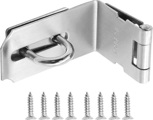 1.96Inch Silver Hasp Latch, 90 Degree Solid 304 Stainless Steel File Cabinet Lock Desk Drawer Lock, Safe Security Padlock Latch Hasp Lock for Personal Privacy in Saudi Arabia