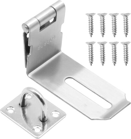 1.96Inch Silver Hasp Latch, 90 Degree Solid 304 Stainless Steel File Cabinet Lock Desk Drawer Lock, Safe Security Padlock Latch Hasp Lock for Personal Privacy in Saudi Arabia