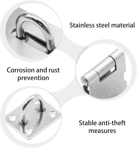 1.96Inch Silver Hasp Latch, 90 Degree Solid 304 Stainless Steel File Cabinet Lock Desk Drawer Lock, Safe Security Padlock Latch Hasp Lock for Personal Privacy in Saudi Arabia
