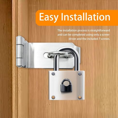 1.96Inch Silver Hasp Latch, 90 Degree Solid 304 Stainless Steel File Cabinet Lock Desk Drawer Lock, Safe Security Padlock Latch Hasp Lock for Personal Privacy in Saudi Arabia