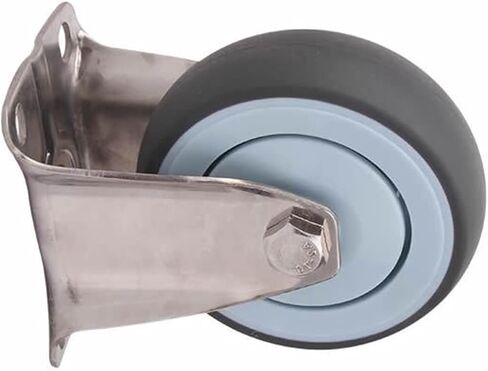 304 Stainless Steel Casters Wheels 3 4 5 Inch Soft Rubber Tread No Rust Wheel 1Pcs(Flat Universal,4 inch) in Saudi Arabia